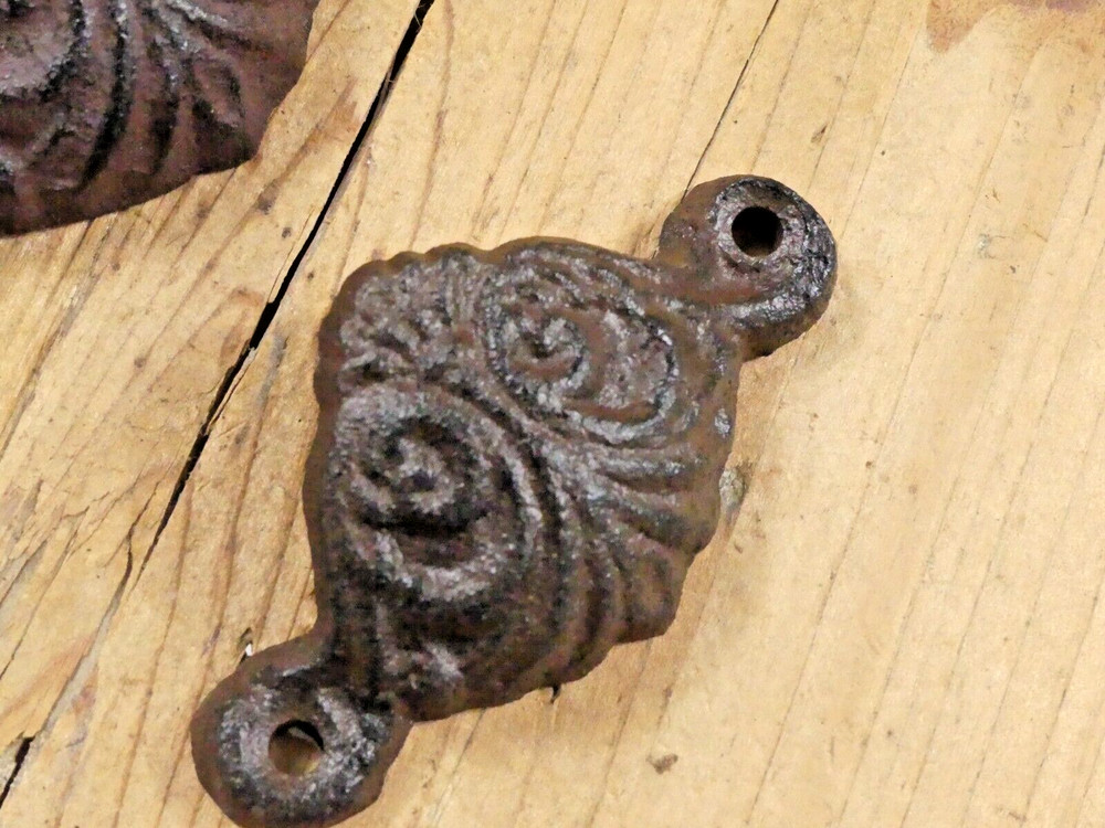 5 CAST IRON BROWN CUP PULLS DRAWER CABINET BIN HANDLES RUSTIC *DIFFERENT COLORS*