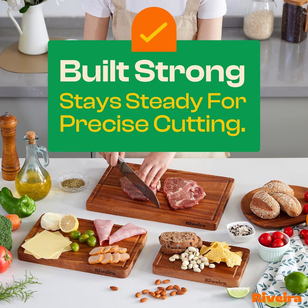 Walnut Cutting Board Set – Versatile And Durable: Set Of 3 Pcs Rectangular Wo...