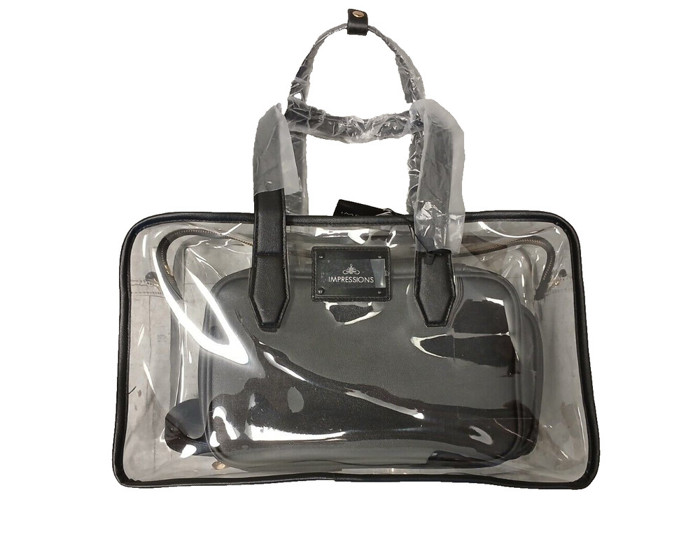 IMPRESSIONS Paris Transparent Makeup Case, Adjustable Strap, 5-Piece Set