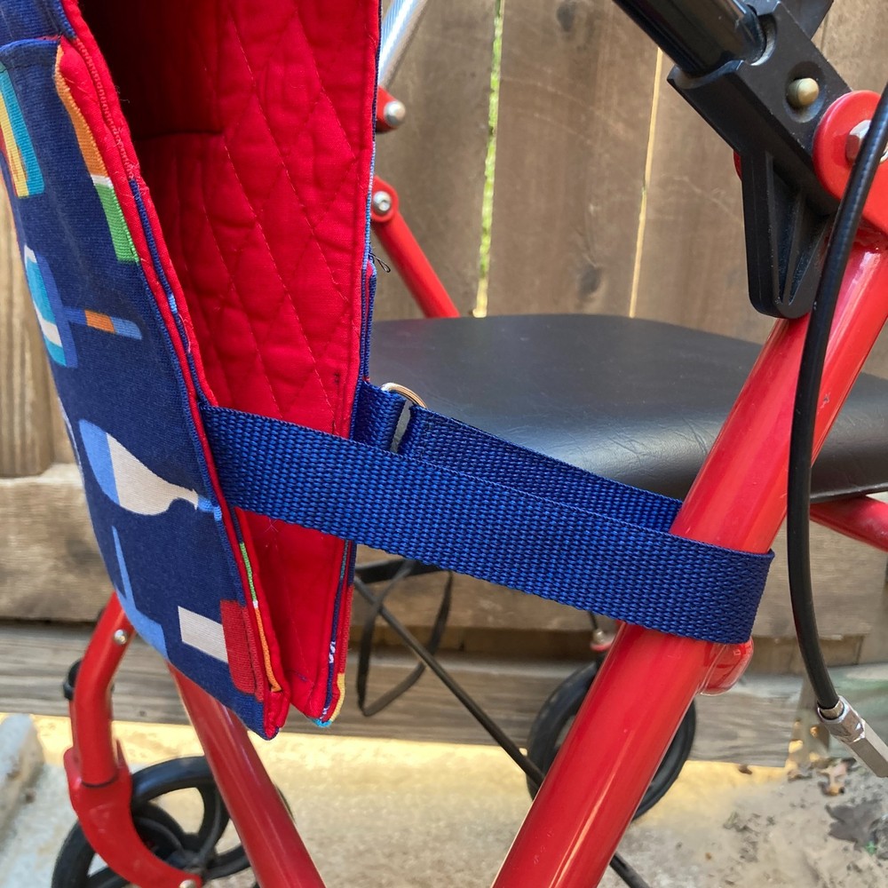 Handmade Walker Rollator Bag Universal Fit Organizer – Fabric Options