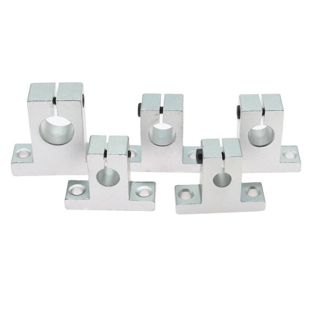 Sleek Silver Aluminum Linear Rail Support Brackets Compatible with SK Models