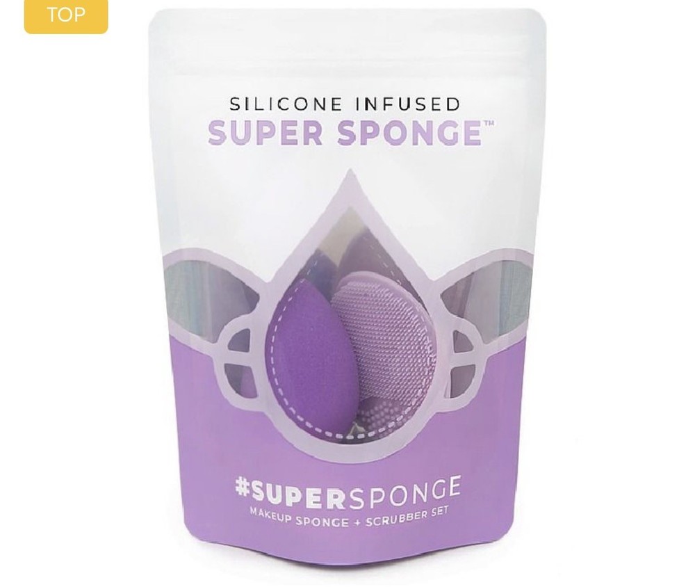 Makeup Blender Super Sponge Silicone Infused Foundation Sponge & Scrubber 3 Pack