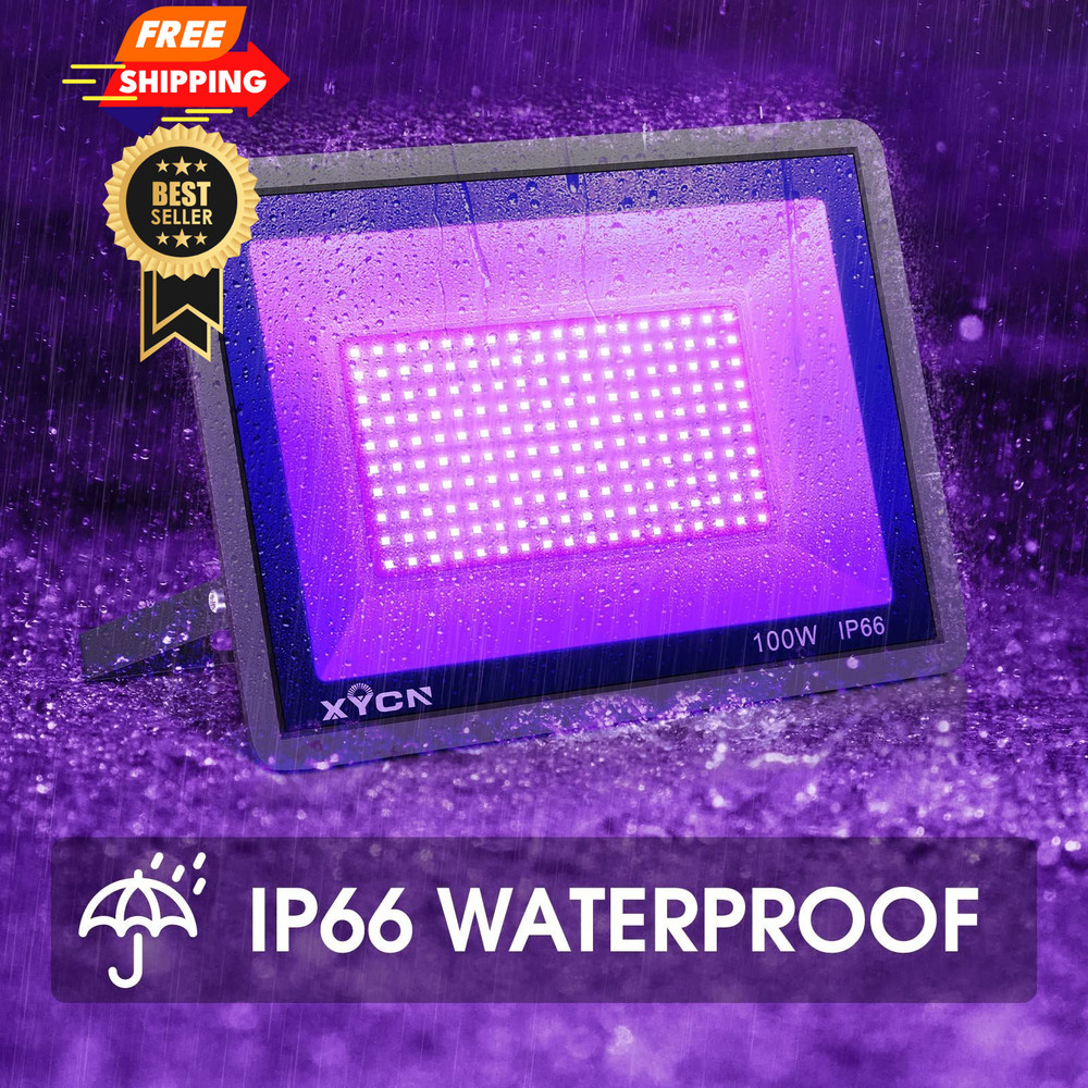 YANYCN 4 Pack 100W LED Black Lights, 4pack led black light,