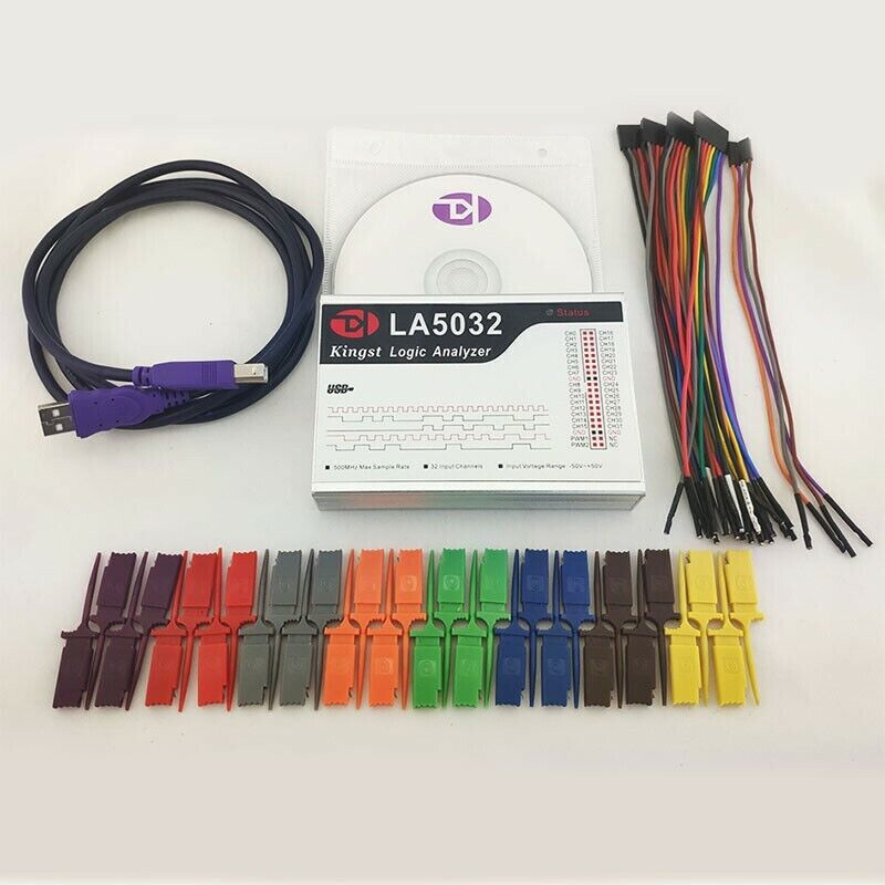 New LA5032 USB Logic Analyzer 500M Max Sample Rate 32 CH ARM FPGA Debug Tool
