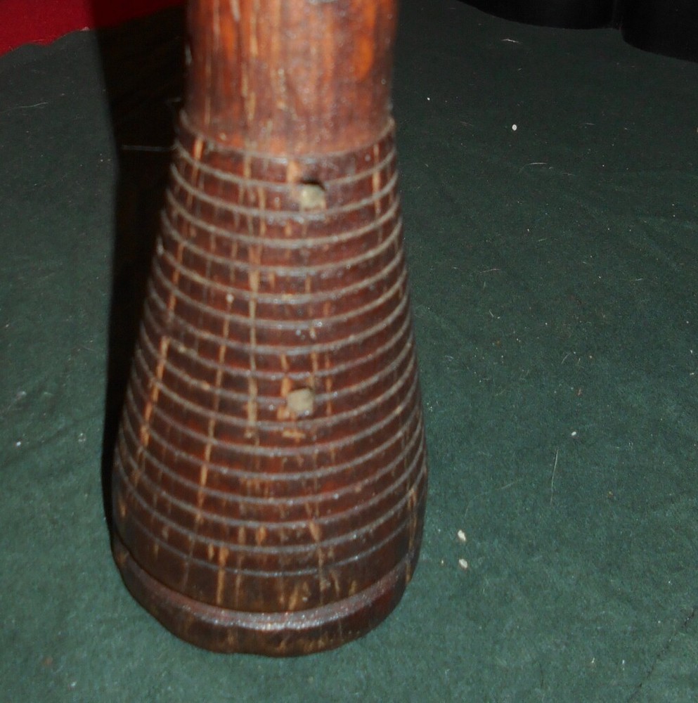 Antique Industrial Textile Mill Spool - with brass