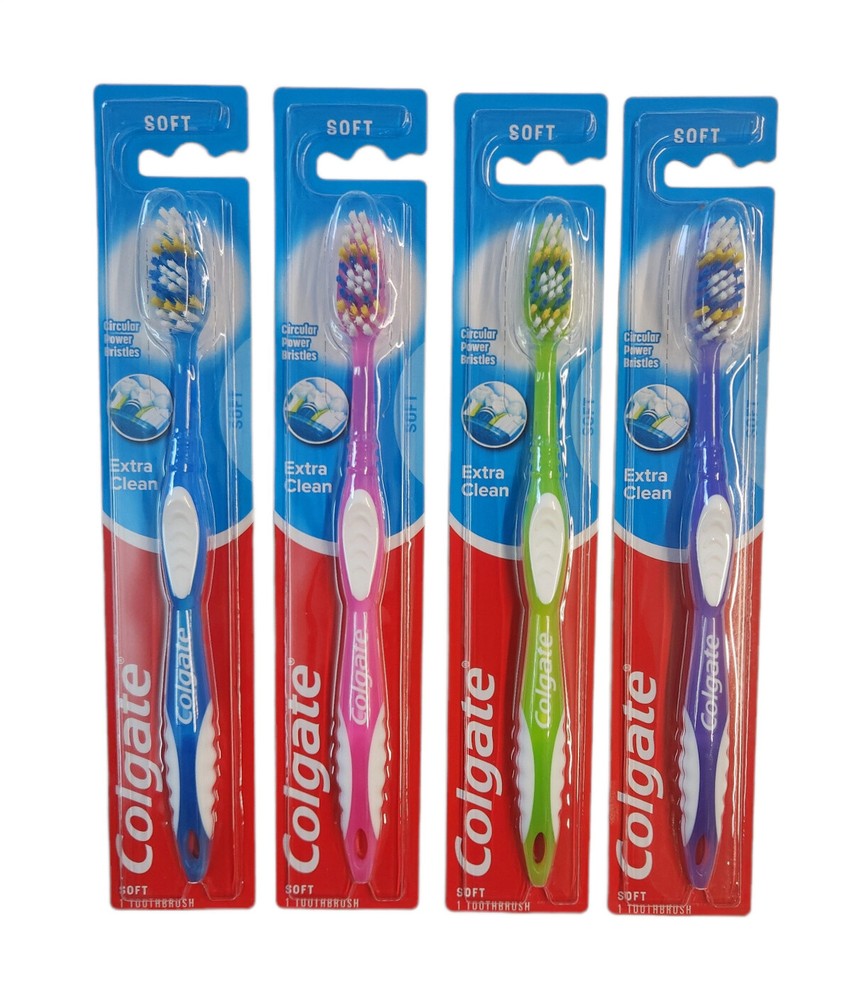 4 Colgate Toothbrush Extra Clean Full Head SOFT Toothbrushes #96 SOFT Bristles