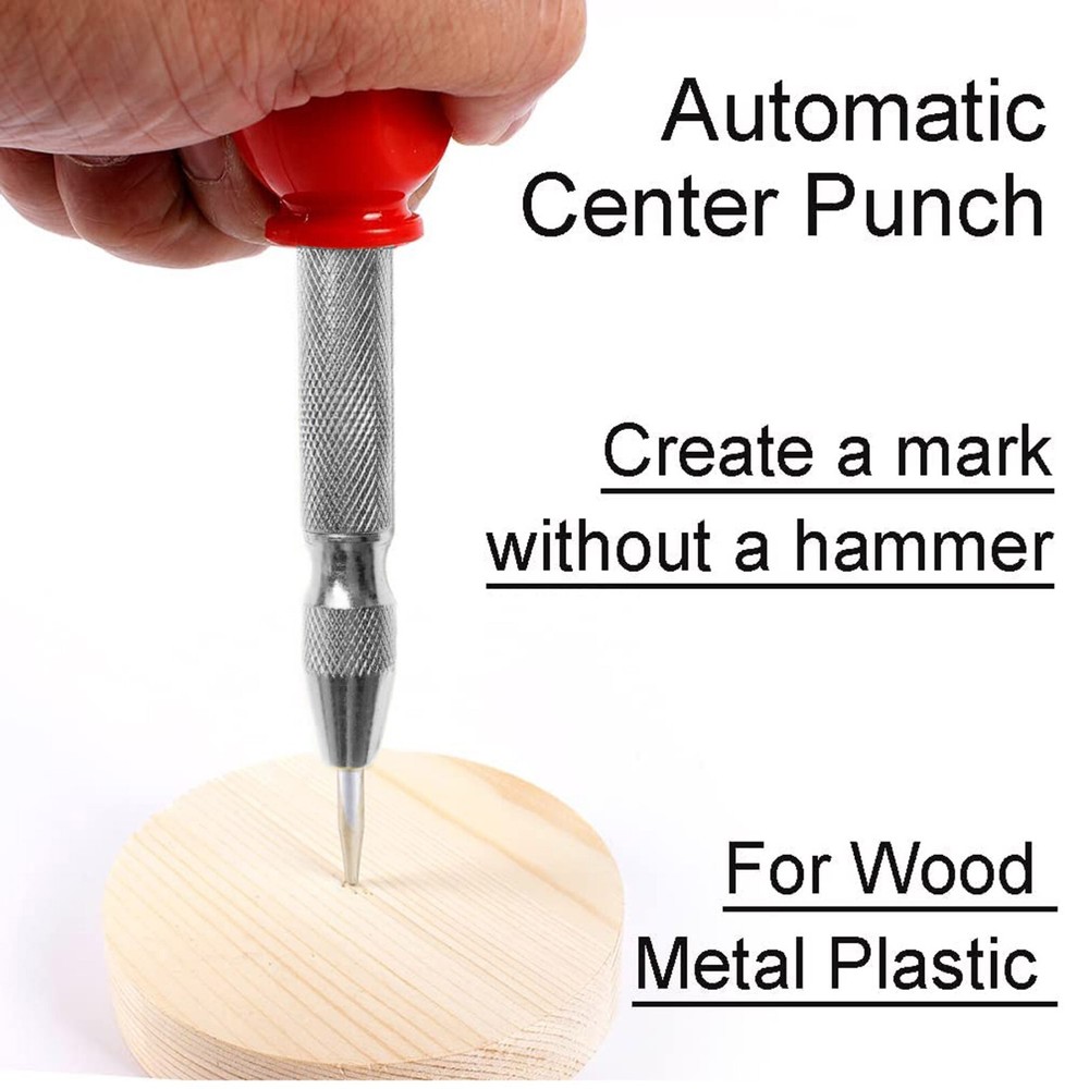 2PCS Automatic Center Punch Strikes Surface Hammer Spring Loaded Window Breaker