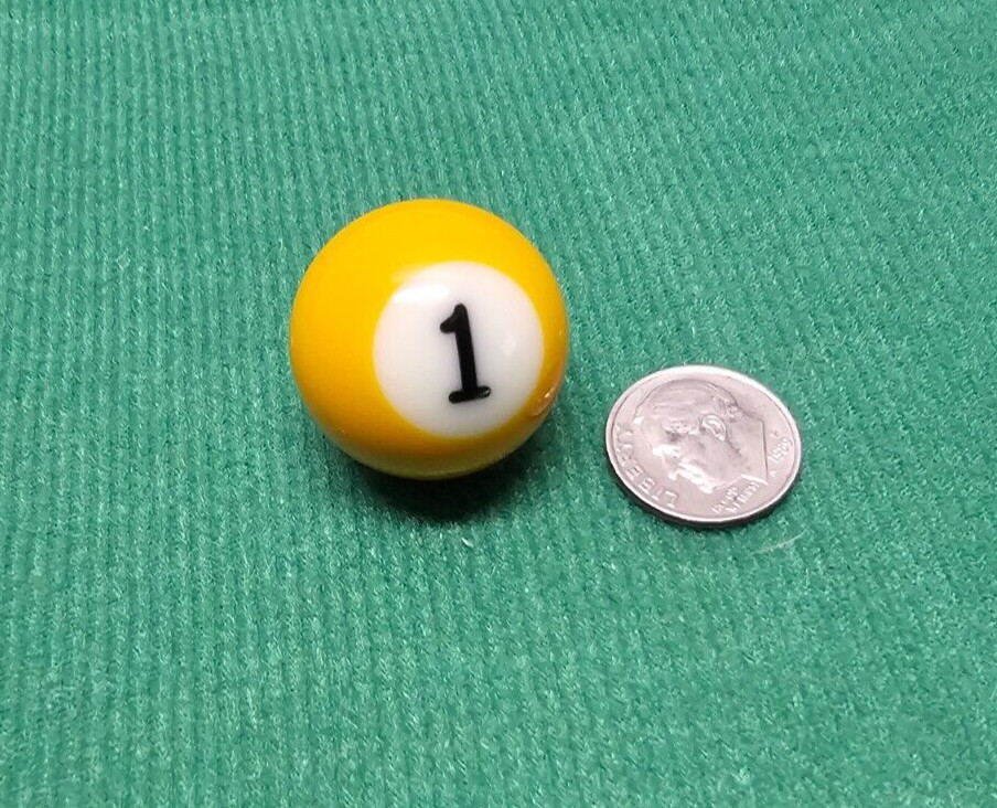 Replacement Mini Billiards Pool Ball 1" Ball Number #1 Solid Yellow Tiny