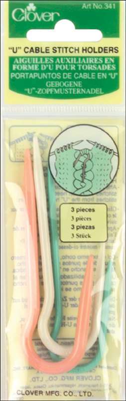 U Cable Stitch Holders 3.5" 3/Pkg - Small, Medium & Large
