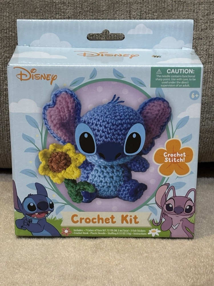 NEW, DISNEY STITCH WITH FLOWER CROCHET KIT