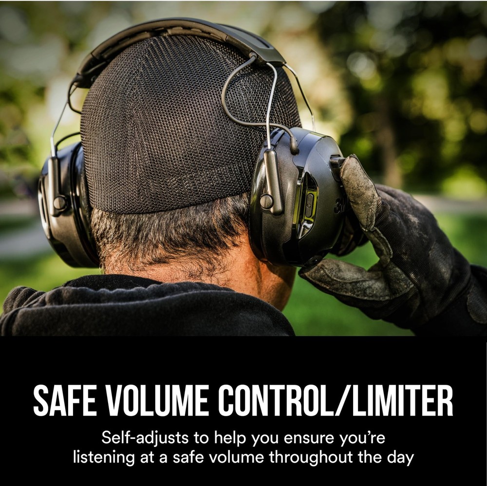 3M WorkTunes Connect + Solar Wireless Hearing Protector with Bluetooth Techno...