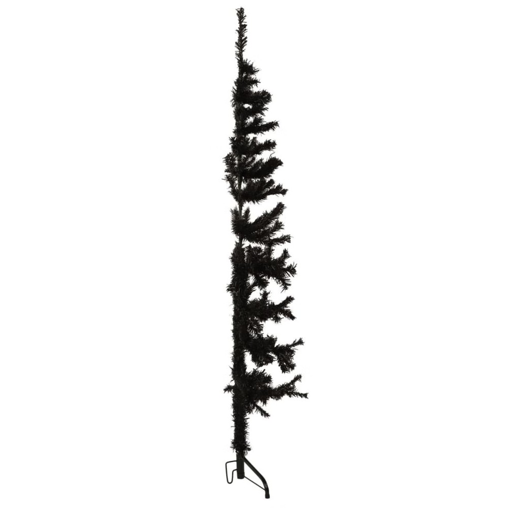 Artificial Half Christmas Tree Black PVC, Steel Slim