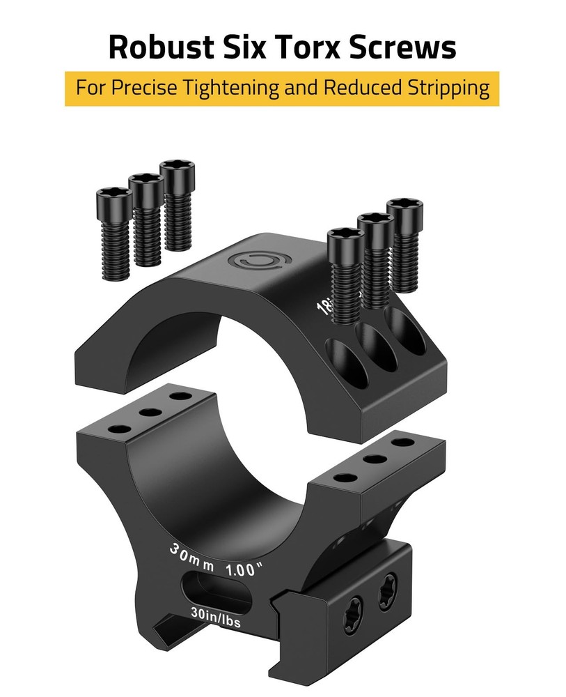CVLIFE 30mm Scope Rings - Precision Medium Profile Mount Medium, Black