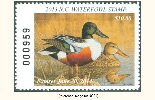 D2K North Carolina Duck Stamp 2013 $10.00