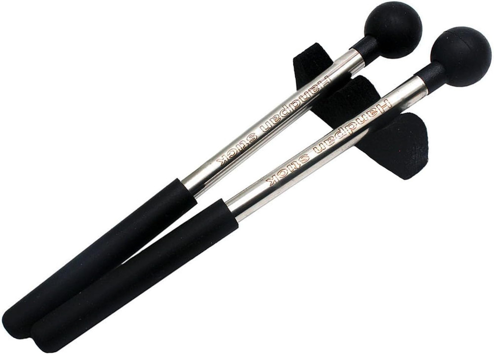 1 Pair Tongue Drum Mallets with Bracket Rubber Head Maple Handle Handpan Sticks