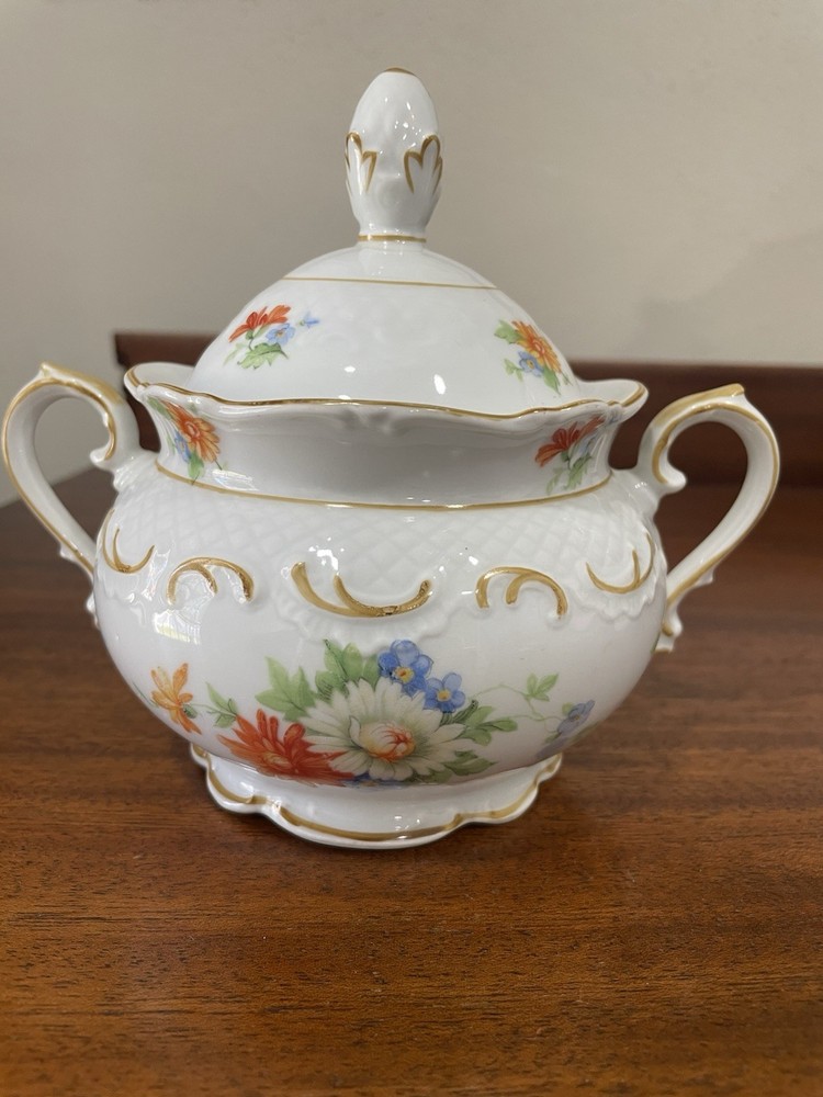 Schumann Bavaria Sugar Bowl Floral Pattern Preowned