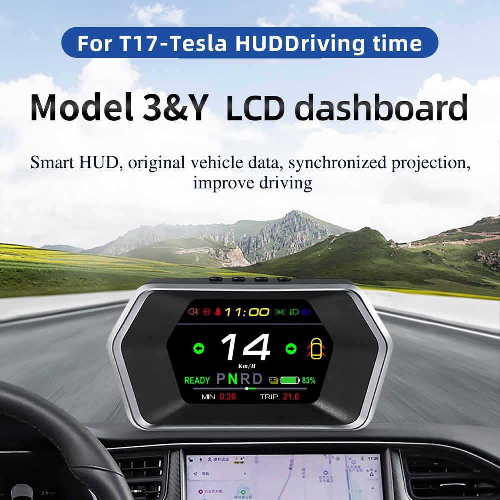 Dashboard Display for Tesla Model Y Model 3 2019-2025 CarPlay Android Auto