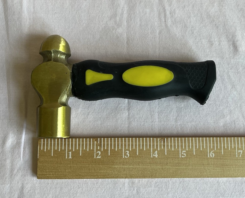 One Pound Stubby Solid Brass Ball Peen Hammer
