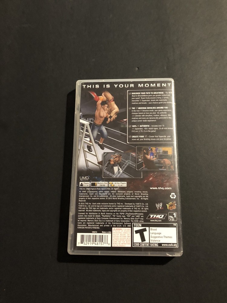 wwe smackdown vs raw 2011 psp case only