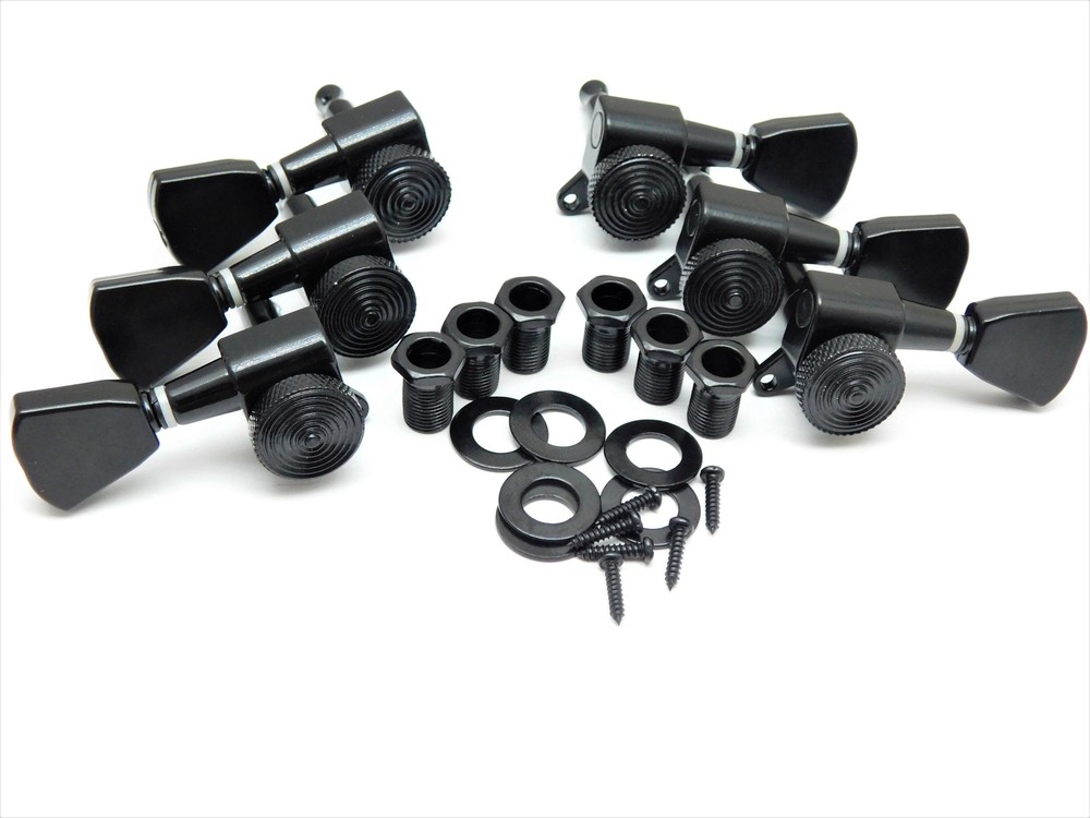 3x3 LOCKING Guitar Tuners 18:1 Ratio - Black Keystone Button
