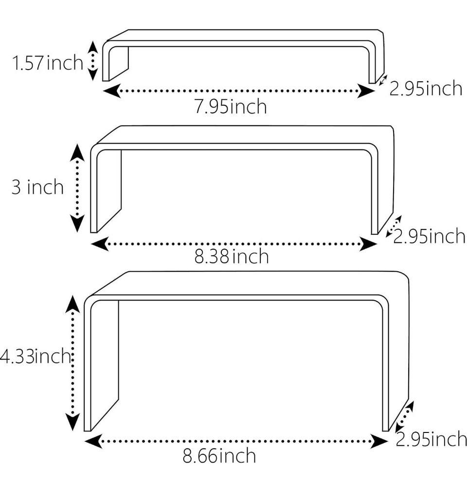 6 Pc Black Acrylic Display Risers Showcase for Shoe Risers Retail Stand Cupcake