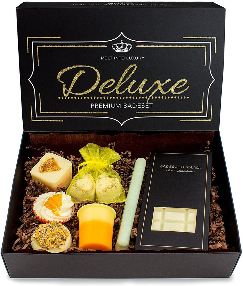 BRUBAKER "Deluxe Orange" Bath Melts Gift Set - All Natural & Vegan