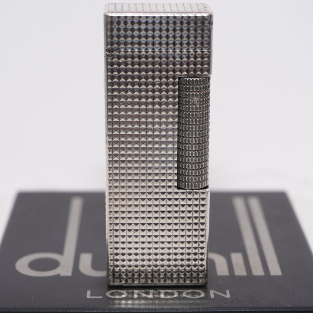 Dunhill Lighter Silver Plate Hobnail Pattern_Ultrasonically cleaned_Working