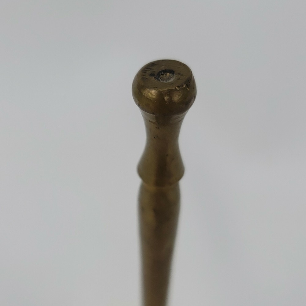Vintage 6" Tall Slender Thin Handle Brass Fluted Praying Prayer Bell Classic