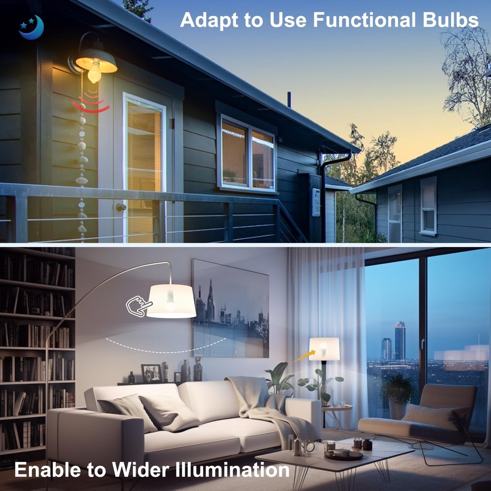 DiCUNO E26 Socket Extender, Standard Medium 6 Count (Pack of 1), White