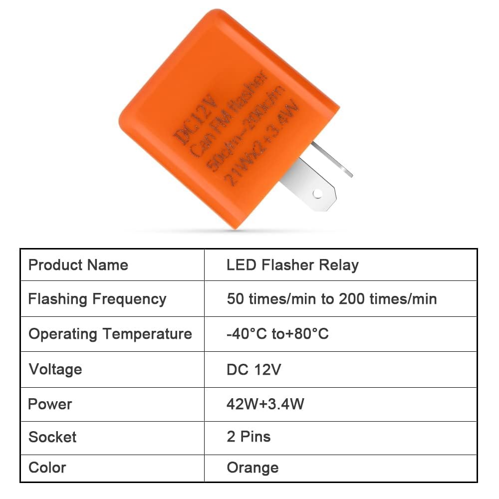 12V LED Flasher Relay 2-Pin Adjustable Turn Signal Indicator