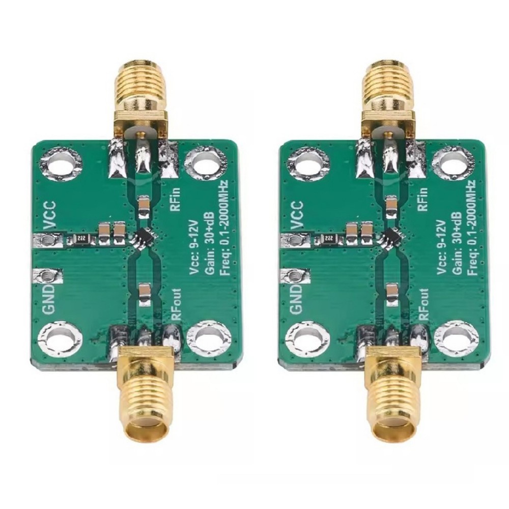 RF Amplifier Module Broadband 0.1-2000MHz Low Noise 30dB Gain 9-12V DC Input