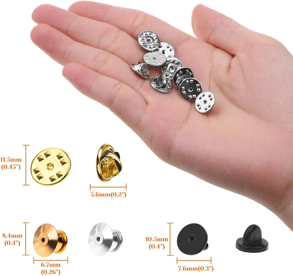 84Pcs Locking Pin Backs Set for Enamel, Brooch, Lapel, Hat Pins Assorted Styles