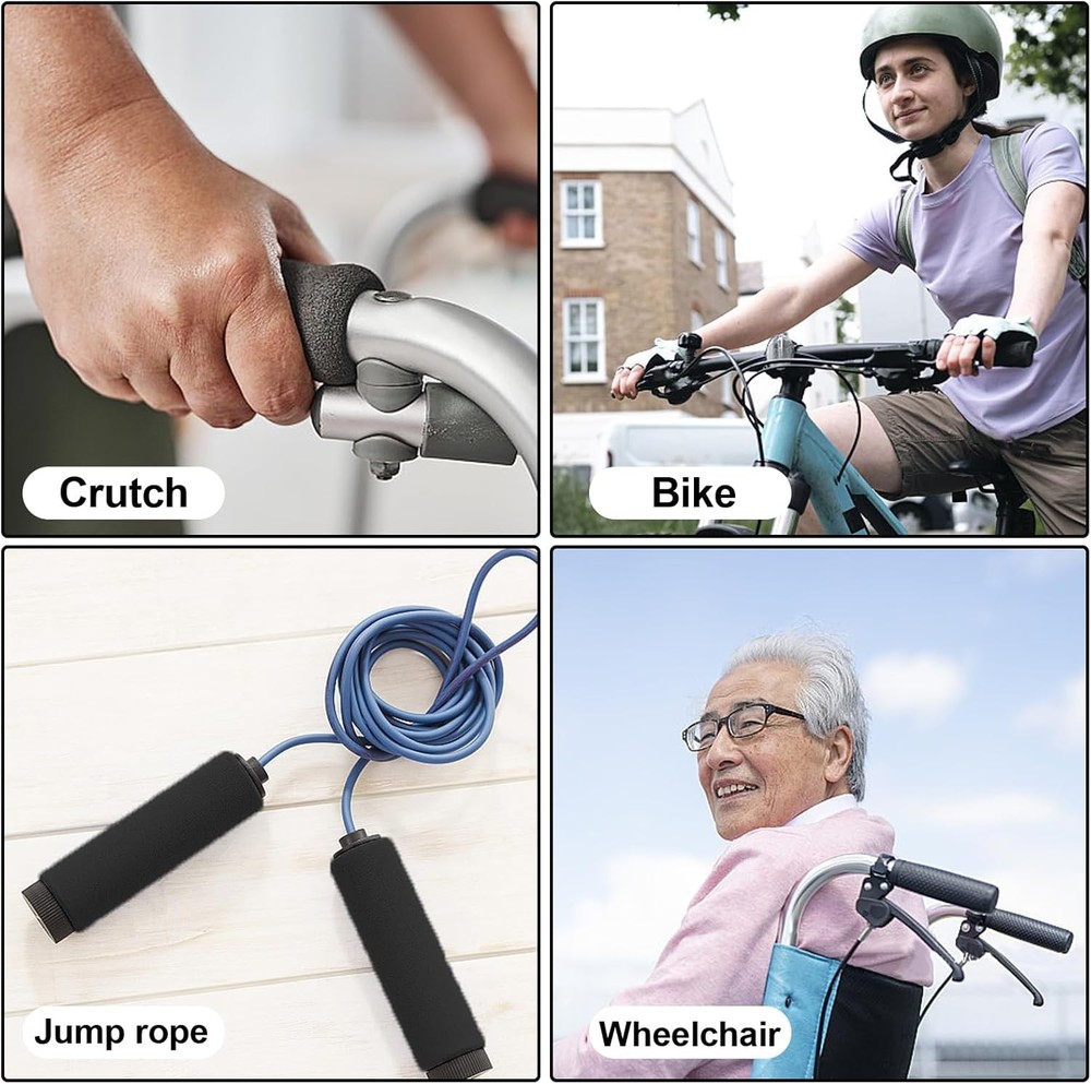 4Pcs Walking Cane Hand Grips - Black Foam Replacement for Offset 0.8,