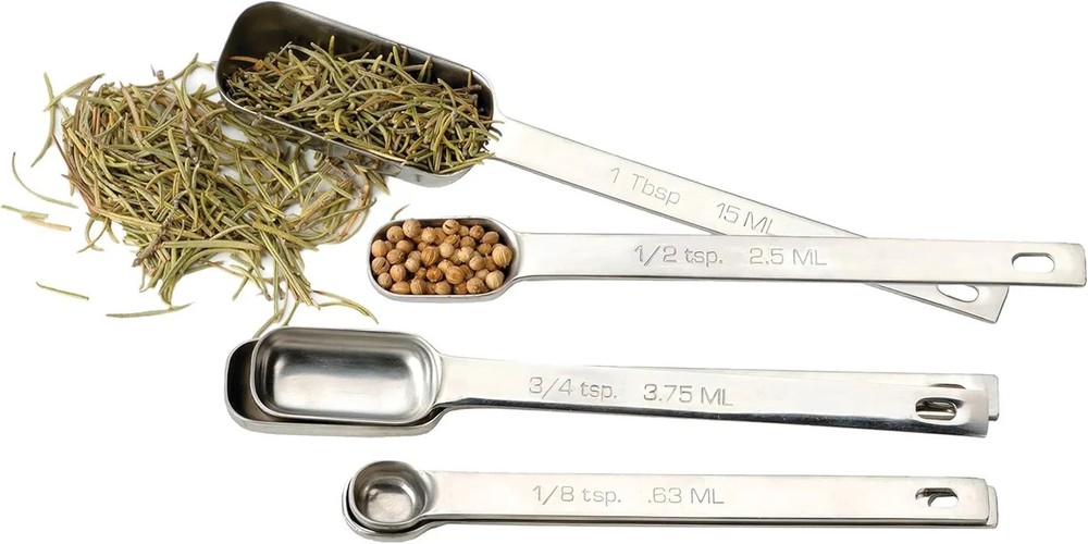 Stainless Steel Measuring Spoons Set 6pc – Spice Measuring Kitchen Tools Durable