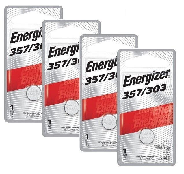 Energizer 357 / 303 Silver Oxide 4 Batteries (SR44SW / SR44W)