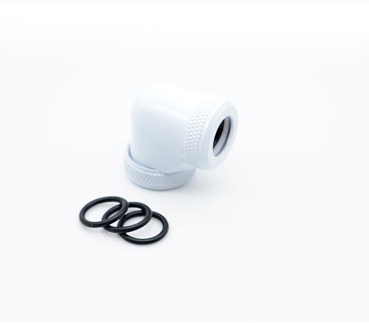 4 Pcs FreezeMod 90 Degree Angle Dual 12mm Compression Fitting Multi-Link White