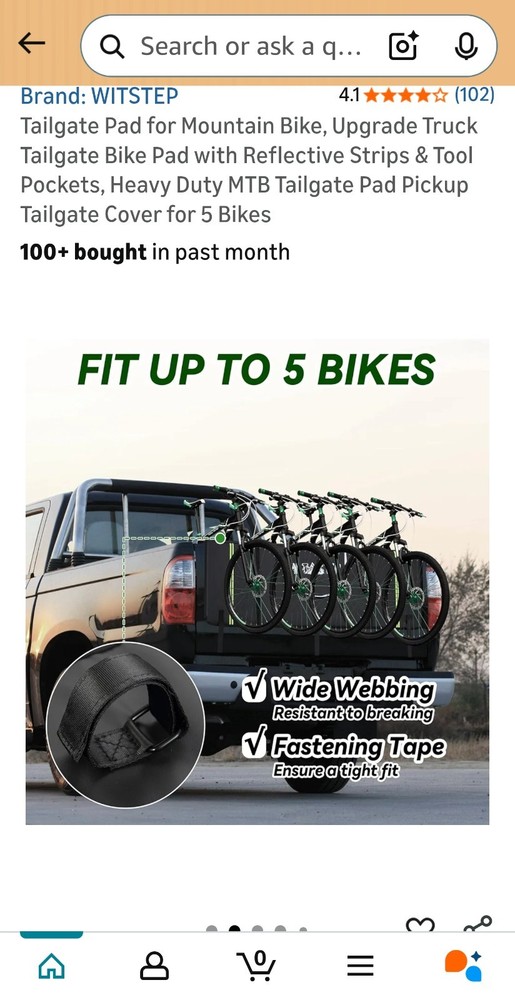 Witstep Tailgate Bike Pad With Storage And Reflection