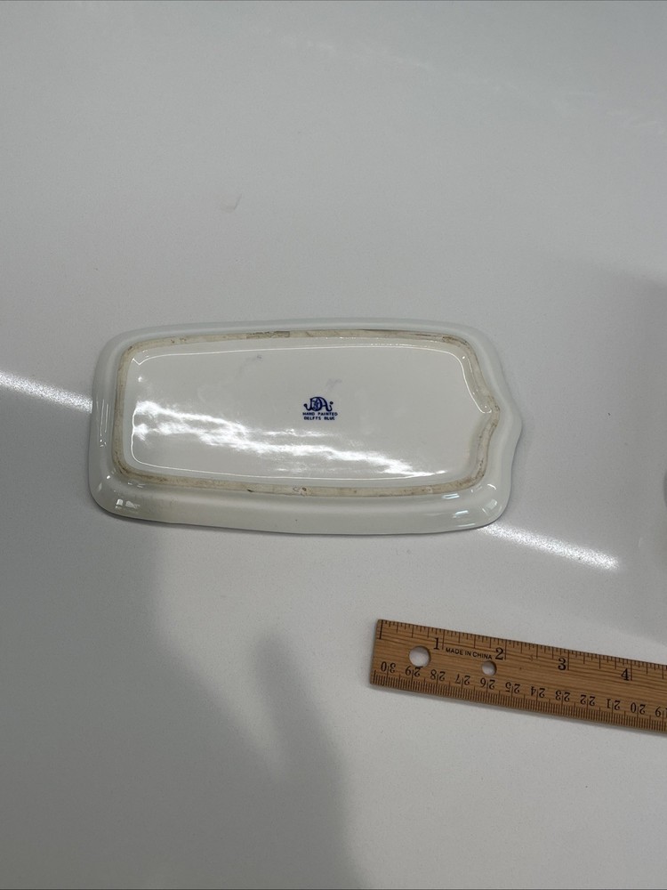 Hand Painted Delfts Blue Butter Dish