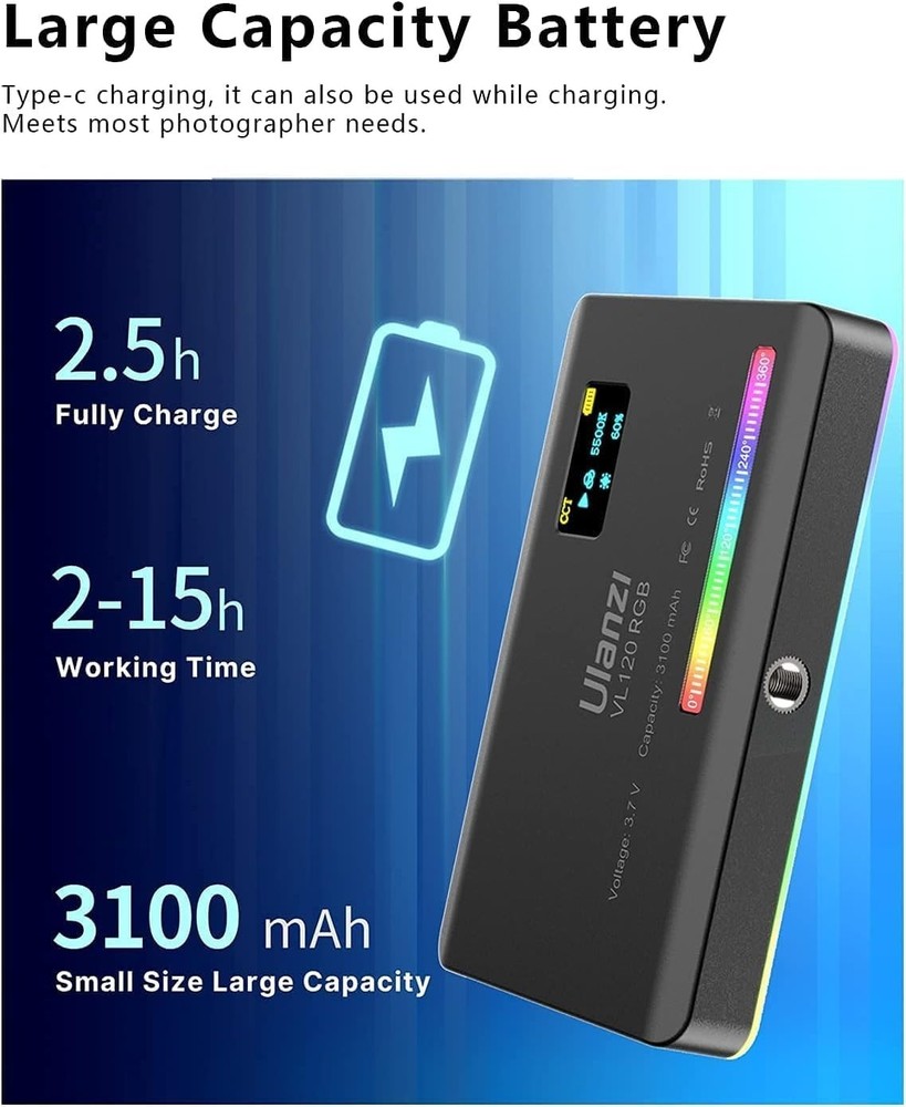 Portable RGB Video Light 360 Color Effects