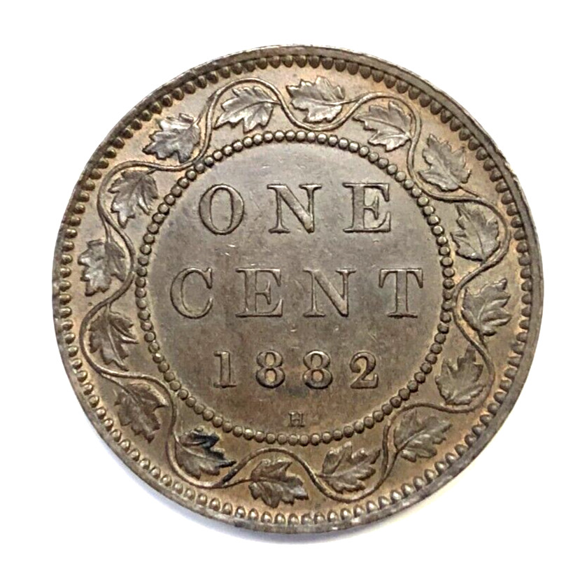 CANADA 1882 H Large Cent AU About Uncirculated Condition KM#2