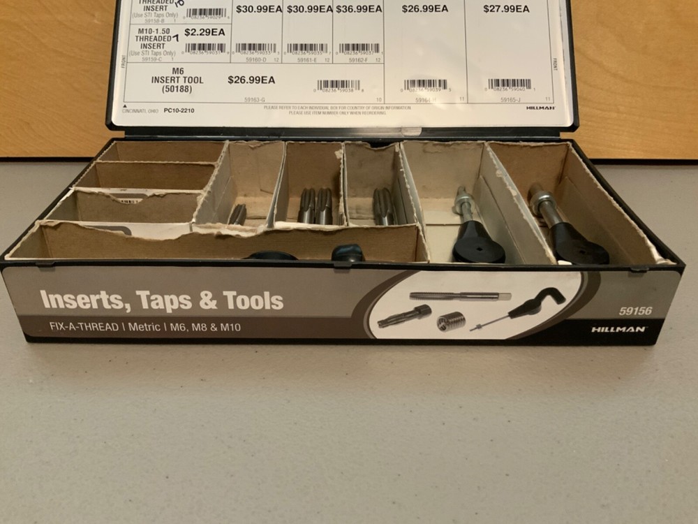 HILLMAN FIX-A-THREAD Inserts, Taps, & Tools #59156 47 Piece
