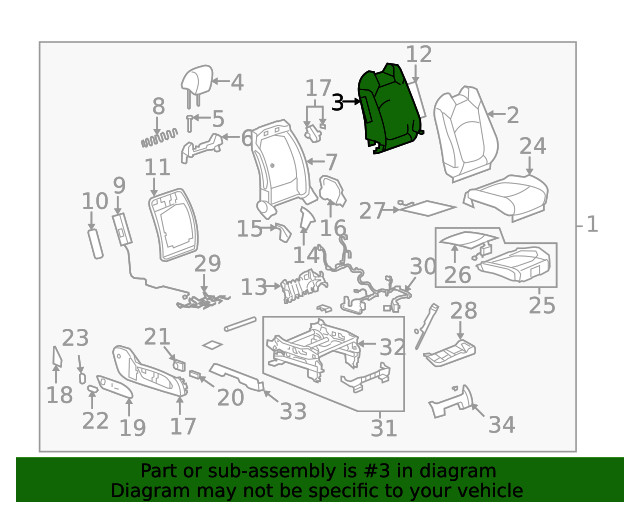 Genuine GM Seat Back Pad 15899629