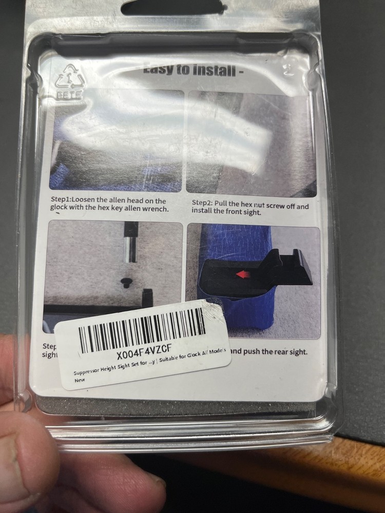 Suppressor Height Sight Set for Glock - Optical Compatible, High Black