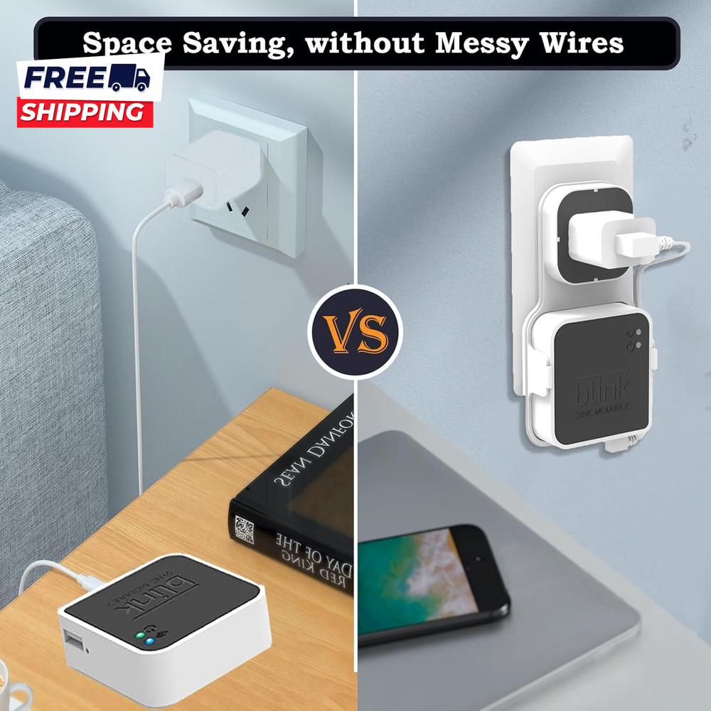 256GB USB Flash Drive & Outlet Mount for Blink Sync Module 2 Space Saving and Ea