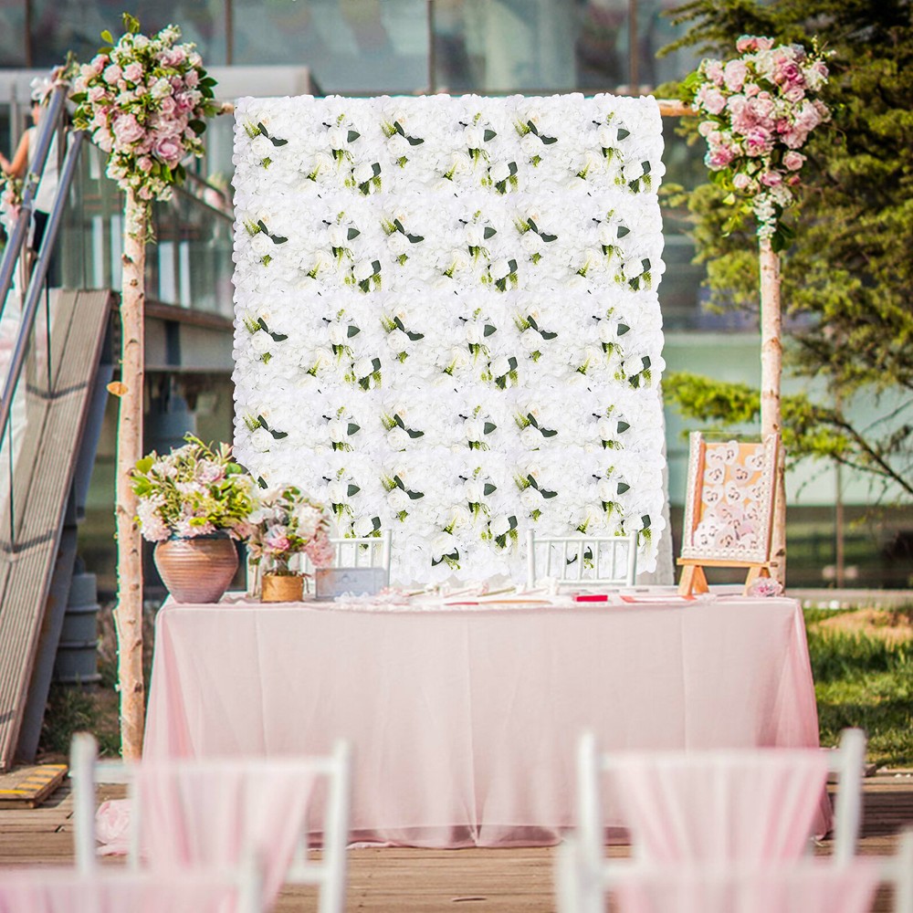 6 Pcs Artificial Flower Wall Panels 24" x 16" Flower Wall Panel Wedding Decor US