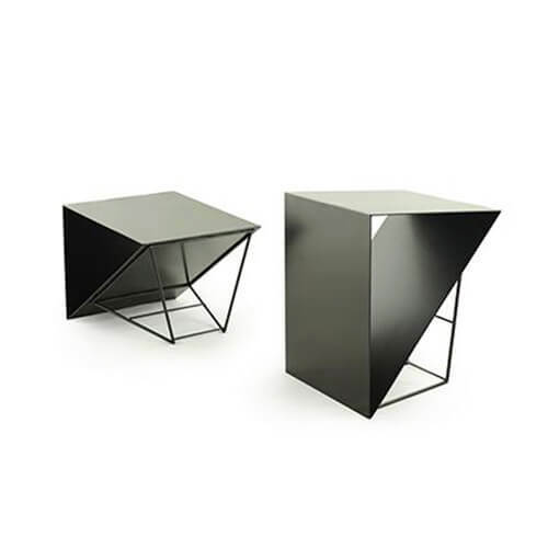 Black Rubic Metal Geometric Stool