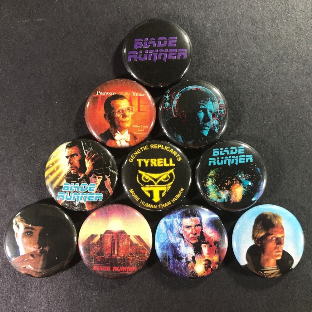 Blade Runner 1" Button Pin Set Classic Sci-Fi Ridley Scott Harrison Ford Tyrell