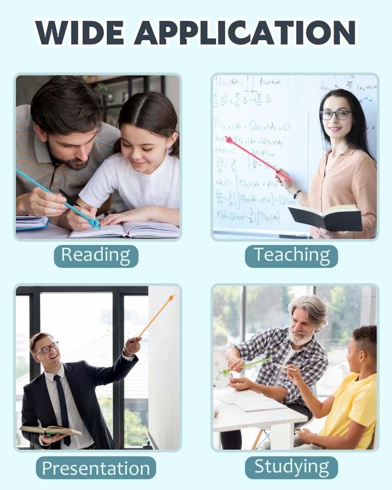 Dumero 10pcs Finger Pointer for Classroom, Reading Pastel Pointers