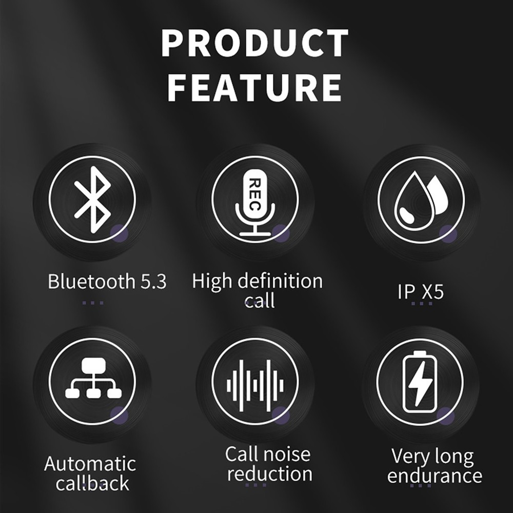 Open Ear Bone Conduction Bluetooth 5.3 Wireless Headphones With Detachable Mic