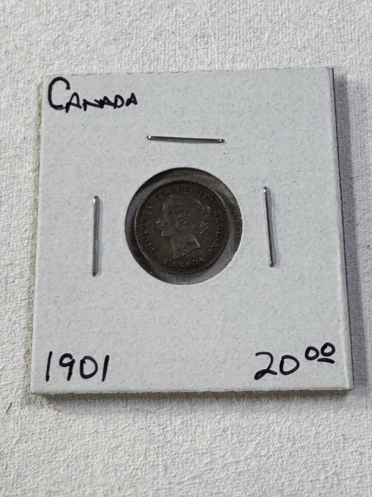 1901 Canada 5 Cents Silver Coin